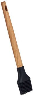 Kinvara Kook/keuken gerei - kwastje - zwart/bruin - kunststof/hout - 28 cm