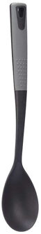Kinvara Kook/keuken gerei - opschep lepel - zwart/grijs - kunststof - 34 cm