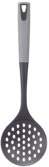 Kinvara Kook/keuken gerei - schuimspaan lepel - zwart/grijs - kunststof - 35 cm