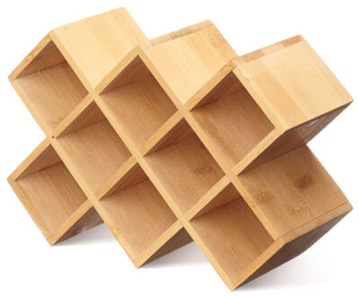 Kinvara Kruidenrek - 10 kruidenpotjes - 16 x 24 x 7 cm - bamboe - staand