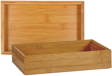 Kinvara Lade sorteer bakjes - 2x - organizers - bamboe hout - opbergbakje - 23 x 15 x 5 cm