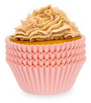 Kinvara Muffin en cupcakes vormpjes - papier - roze - set 300x stuks - Dia 10 cm