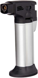 Kinvara Multifunctionele brander - zilver - hervulbaar - 11 cm - mini gasbrander - stormaansteker