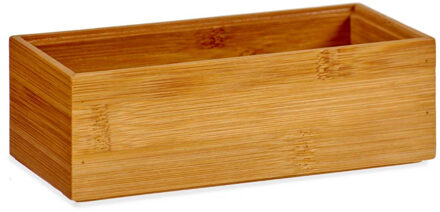 Kinvara Organizer bakje - bamboe hout - 15 x 7 x 5 cm - kast/lade sorteer bakje - makeup organizer