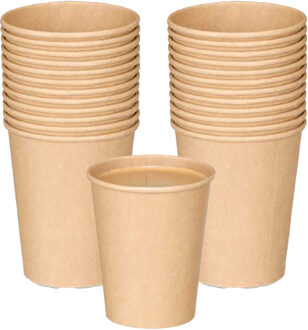 Kinvara papieren koffiebeker/drinkbeker - 120x stuks - 240 ml - gerecycled kraft papier
