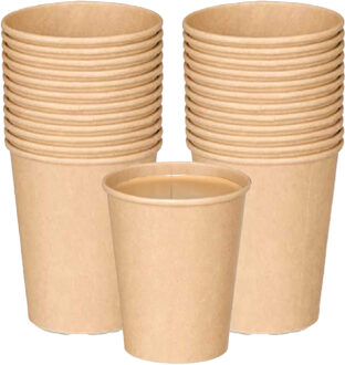 Kinvara papieren koffiebeker/drinkbeker - 24x stuks - 240 ml - gerecycled kraft papier