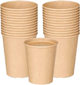 Kinvara papieren koffiebeker/drinkbeker - 48x stuks - 240 ml - gerecycled kraft papier
