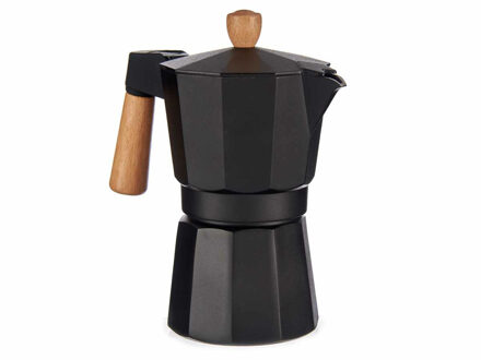 Kinvara Percolator Italiaans koffiezetaparaat - Aluminium - zwart - 300 ml - Koffiezetter - Percolators