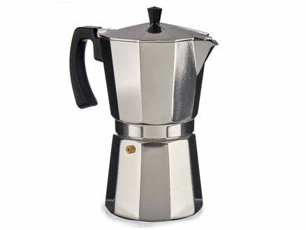 Kinvara Percolator Italiaans koffiezetapparaat - Aluminium - zilver - 650 ml - Koffiezetter - Percolators Zilverkleurig