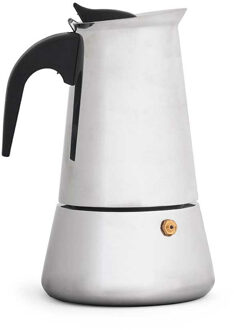 Kinvara Percolator Italiaans koffiezetapparaat - staal - zilver - 4 kopjes - Koffiezetter