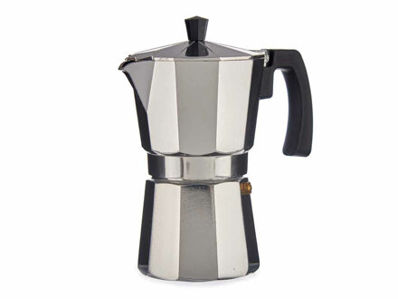 Kinvara Percolator Italiaans koffiezetter - Aluminium - zilver - 300 ml - Koffiezetter - Percolators Zilverkleurig