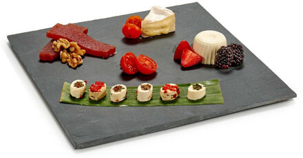 Kinvara serveerplank - 30 x 30 cm - leisteen - voedsel hapjes