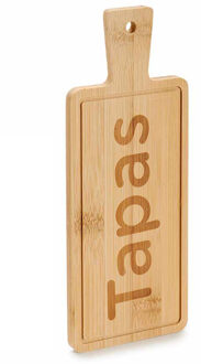 Kinvara serveerplank- bamboe - 23 x 9 cm - met handvat - Voedsel/hapjes/tapas