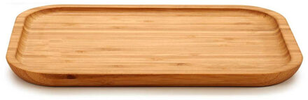 Kinvara serveerplank - bamboe - 25 x 18 cm - met rand - hapjes en gebak