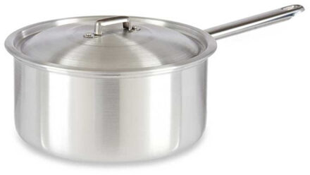 Kinvara Steelpan - zilverkleurig - 41x24x12 cm - 4 liter - aluminium - met deksel - sauspan/ juspan