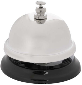 Kinvara Tafelbel - zilver/zwart - metaal - D6,5 cm - receptiebel