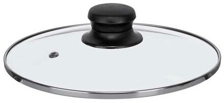 Kinvara Universele pannendeksel voor pannen van 20,5 cm - glas - stoomgaatje - D20.5 x H6 cm