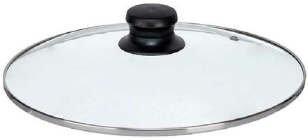 Kinvara Universele pannendeksel voor pannen van 26,5 cm - glas - stoomgaatje - D26.5 x H6 cm