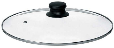Kinvara Universele pannendeksel voor pannen van 28,5 cm - glas - stoomgaatje - D28.5 x H6 cm