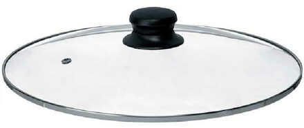 Kinvara Universele pannendeksel voor pannen van D30cm - glas - stoomgaatje - D30 x H6 cm