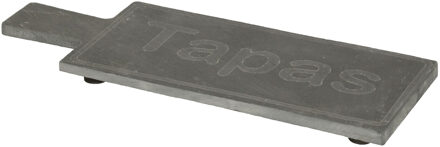 Kinvara Voedsel/hapjes/tapas serveerplank van leisteen 23 x 9 cm met handvat