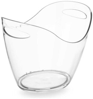 Kinvara Wijnfles koeler/wijnkoeler Saint Tropez - transparant - kunststof - 35 x 26 x 25 cm - IJsemmer