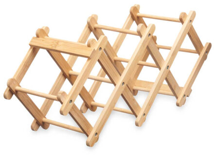 Kinvara Wijnrek - 5 flessen - bamboe hout - 15 x 29 x 8 cm - flessenrek
