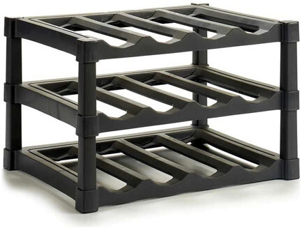Kinvara wijnrek/flessenrek kunststof - 12 flessen - 39 x 30 x 28 cm