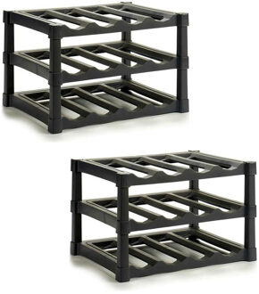Kinvara wijnrekken - 2x - kunststof - 24 flessen 39 x 30 x 28 cm