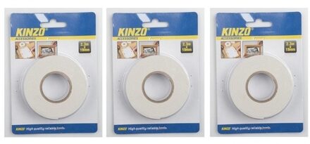 Kinzo 3x Dubbelzijdig tape 19 mm x 2,3 meter - Action products