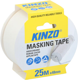 Kinzo Afplaktape/schilderstape - wit - 48mm x 25m - voor binnen/buiten - Tape (klussen)