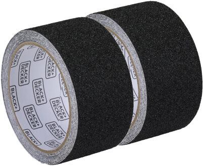 Kinzo Antisliptape - 2x - zwart - 50mm x 3m - voor binnen/buiten