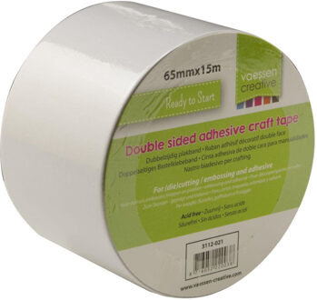 Kinzo Dubbelzijdig tape - rol - 6,5 cm x 15 meter - klustape - taperol Wit