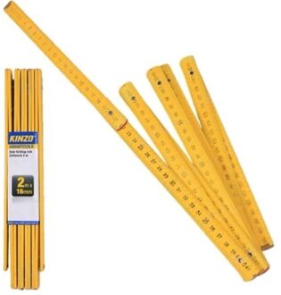 Kinzo Duinstok - 2 meter - meetgereedschap - 16 mm - hout