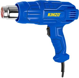 Kinzo Heteluchtpistool - 230V - Blauw - 350 tot 600 graden - 2 Warmtestanden - Verfbrander regular 0