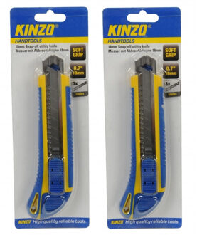 Kinzo hobby snijmesjes - 4x stuks - 18 mm - breekmesjes - metaal/kunststof