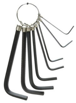 Kinzo Inbussleutels set - 8-delig - staal - aan sleutelring