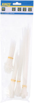 Kinzo Kabelbinders - Tie wraps - wit - 4 formaten - 200x stuks