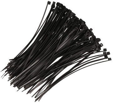 Kinzo Kabelbinders - Tie wraps - zwart - 200 x 2,5 mm - 100x stuks