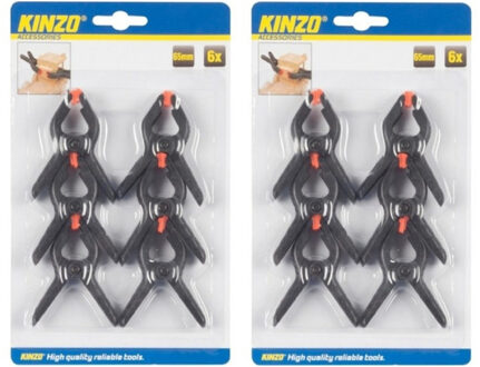 Kinzo Lijmklemmen - 24x stuks - 65 mm - hobbyklemmen - marktkraam klem