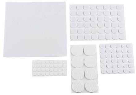 Kinzo Meubelvilt - 250x stuks - zelfklevend - anti-kras viltjes - wit