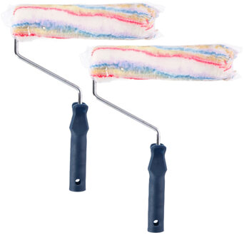 Kinzo Muur vacht verfroller met beugel - 2x - 6 x 25 cm - Verfspullen - Schilderen - Brede rollers