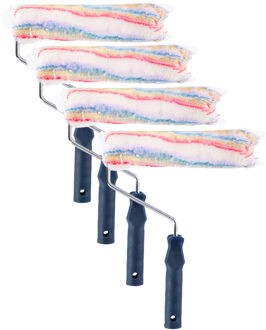 Kinzo Muur vacht verfroller met beugel - 4x - 6 x 25 cm - Verfspullen - Schilderen - Brede rollers