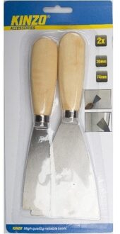 Kinzo Plamuurmessen - 2 stuks - 3 cm / 7,4 cm - schildersmes set