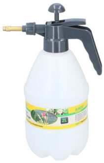 Kinzo Plantenspuit met hoge druk sproeier - kunststof - 2 liter - wit/donkergrijs - spuitkop