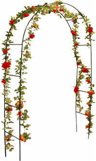 Kinzo Rozen/tuin boog - donkergroen - metaal - 140 x 240 cm - klimplanten rozen boog