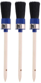 Kinzo Set van 3x Ronde verfkwast D 3 x 24 cm - Verfkwasten Multikleur