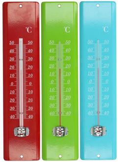 Kinzo Thermometer metaal 29,5x7x2cm verschillende