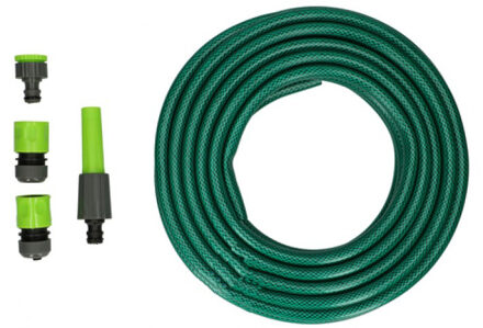 Kinzo Tuinslangset 5-delig 15m groen