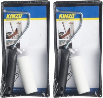 Kinzo Verfroller schilderset - 2x - 3 delig - incl beugel en verfbakje van kunststof - schilderen